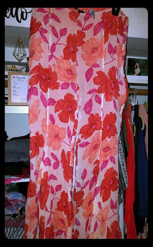 Silk floral pants - slit front